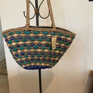 NWT corn husk tote bag